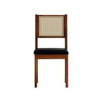 Kit 2 Cadeiras Urban Lateral E Encosto Telinha Natural Assento Estofado - Amêndoa Corano Preto - 9