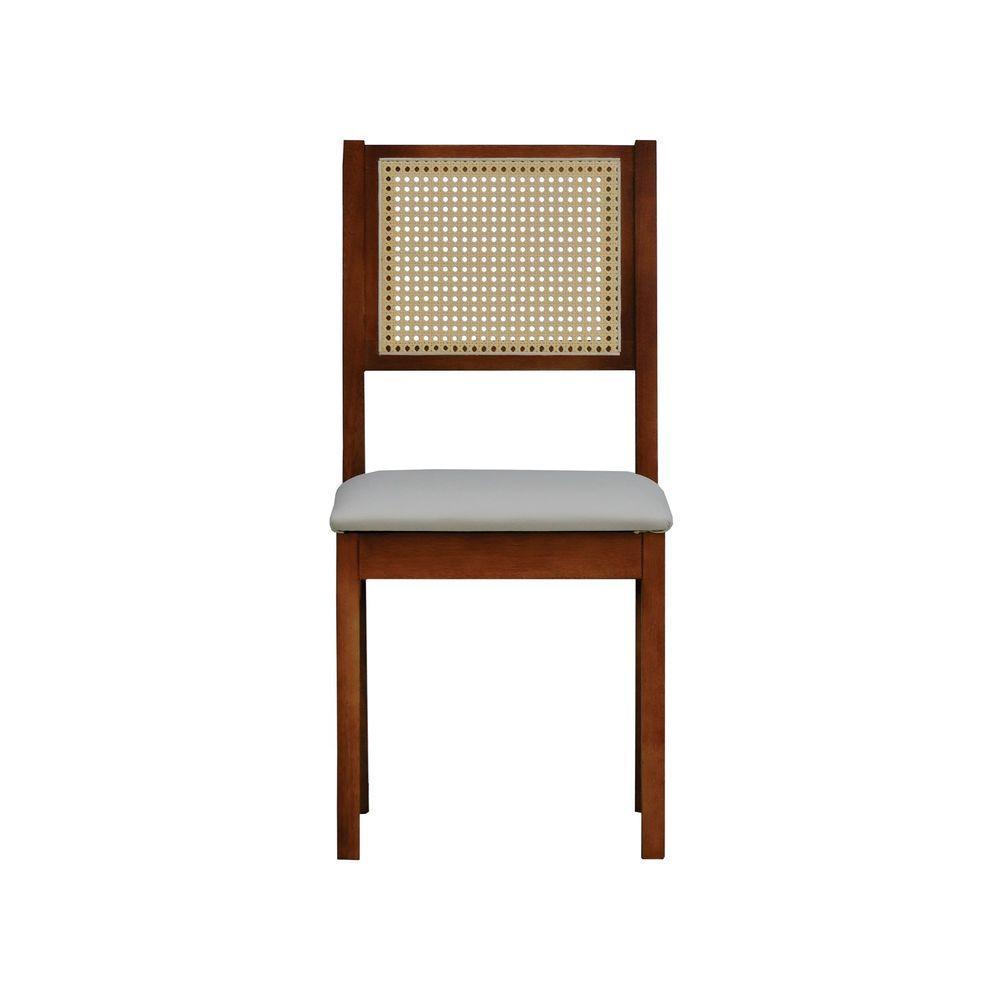 Kit 2 Cadeiras Urban Lateral E Encosto Telinha Natural Assento Estofado - Amêndoa Corano Bege - 2