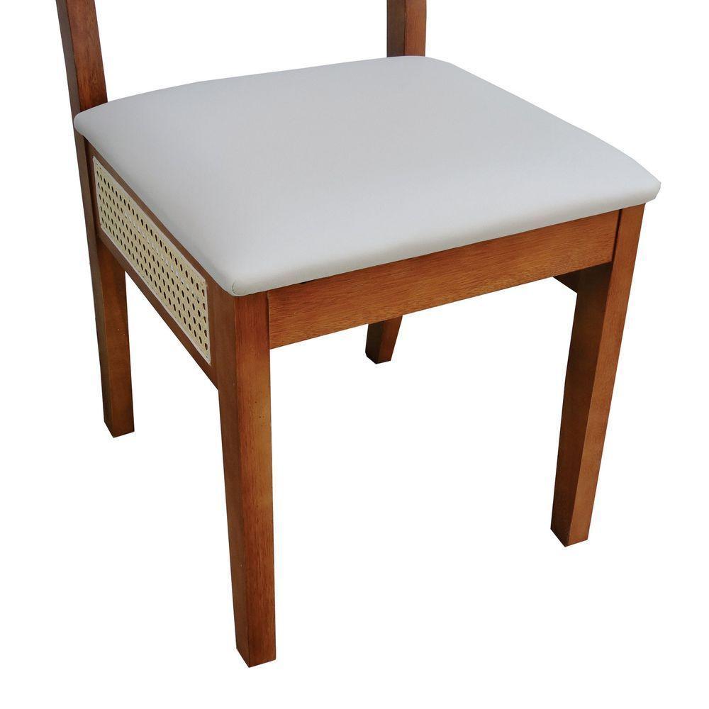 Kit 2 Cadeiras Urban Lateral E Encosto Telinha Natural Assento Estofado - Amêndoa Corano Bege - 5