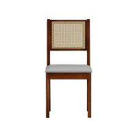 Kit 2 Cadeiras Urban Lateral E Encosto Telinha Natural Assento Estofado - Amêndoa Corano Bege - 2