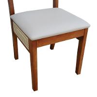 Kit 2 Cadeiras Urban Lateral E Encosto Telinha Natural Assento Estofado - Amêndoa Corano Bege - 5