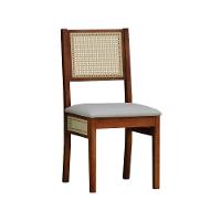 Kit 2 Cadeiras Urban Lateral E Encosto Telinha Natural Assento Estofado - Amêndoa Corano Bege - 6