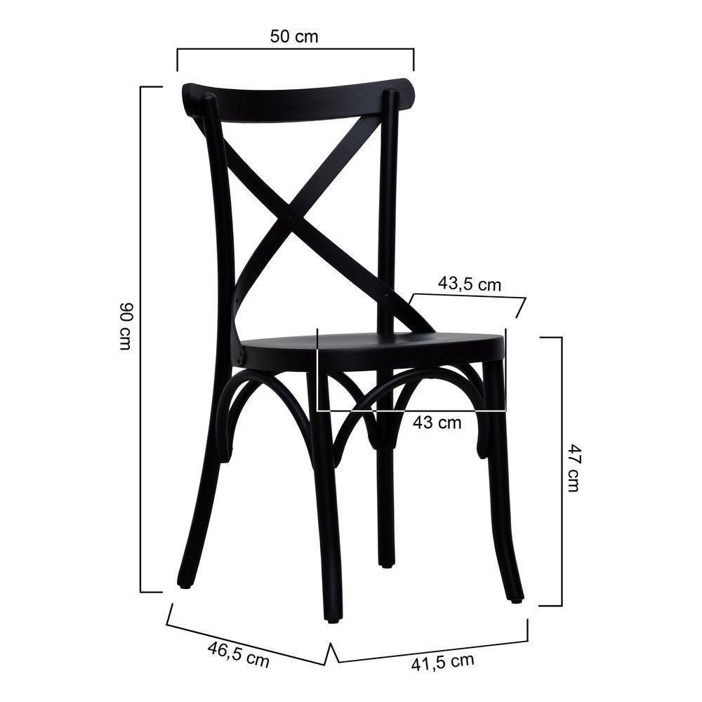 Kit 2 Cadeiras Xisto Madeira Maciça Preto - 4