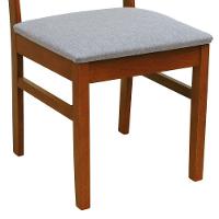 Kit 2 Cadeiras Madeira Maciça Lyon Encosto Telinha Natural - Amêndoa Assento Estofado Linho Cinza Mescla Impermeável - 3