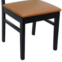 Kit 2 Cadeiras Madeira Maciça Lyon Encosto Telinha - Preto Assento Estofado Corano Caramelo - 8