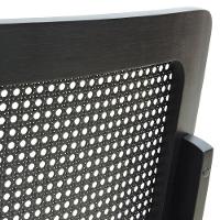 Kit 2 Cadeiras Madeira Maciça Lyon Encosto Telinha - Preto Assento Estofado Linho Bege - 9