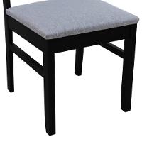 Kit 2 Cadeiras Madeira Maciça Lyon Encosto Telinha - Preto Assento Estofado Linho Cinza Mescla Impermeável - 6