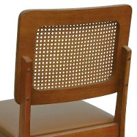 Kit 2 Cadeiras Madeira Maciça Lyon Encosto Telinha Amêndoa - Amêndoa Assento Estofado Corano Caramelo - 5