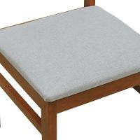 Kit 2 Cadeiras Madeira Maciça Lyon Encosto Telinha Amêndoa - Amêndoa Assento Estofado Linho Bege Mescla Impermeável - 8