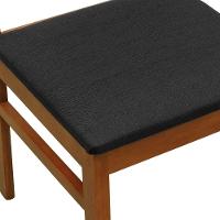 Kit 2 Cadeiras Madeira Maciça Lyon Encosto Telinha Amêndoa - Amêndoa Assento Estofado Linho Preto Textura - 2