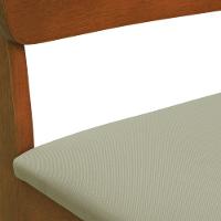 Kit 2 Cadeiras Quéops Madeira Maciça Encosto Anatômico Assento Estofado - Amêndoa Linho Bege - 2