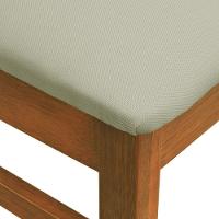 Kit 2 Cadeiras Quéops Madeira Maciça Encosto Anatômico Assento Estofado - Amêndoa Linho Bege - 3