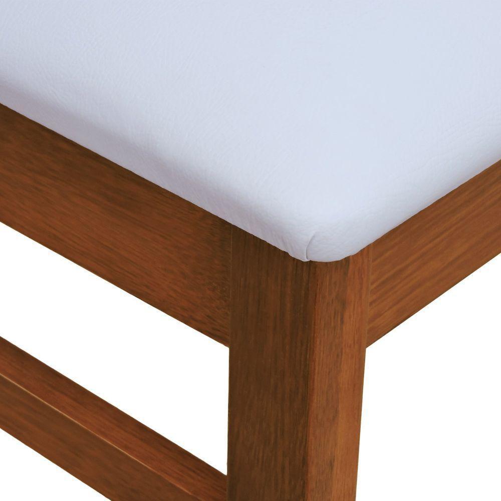 Kit 2 Cadeiras Quéops Madeira Maciça Encosto Anatômico Assento Estofado - Amêndoa Corano Bege - 3