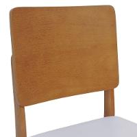 Kit 2 Cadeiras Quéops Madeira Maciça Encosto Anatômico Assento Estofado - Amêndoa Corano Bege