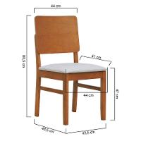 Kit 2 Cadeiras Quéops Madeira Maciça Encosto Anatômico Assento Estofado - Amêndoa Corano Bege - 6