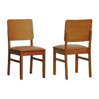 Kit 2 Cadeiras Quéops Madeira Maciça Encosto Anatômico Assento Estofado - Amêndoa Corano Marrom Mescla - 1