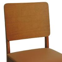 Kit 2 Cadeiras Quéops Madeira Maciça Encosto Anatômico Assento Estofado - Amêndoa Corano Caramelo