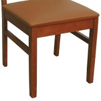 Kit 2 Cadeiras Quéops Madeira Maciça Encosto Anatômico Assento Estofado - Amêndoa Corano Caramelo - 6