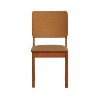 Kit 2 Cadeiras Quéops Madeira Maciça Encosto Anatômico Assento Estofado - Amêndoa Corano Caramelo - 9