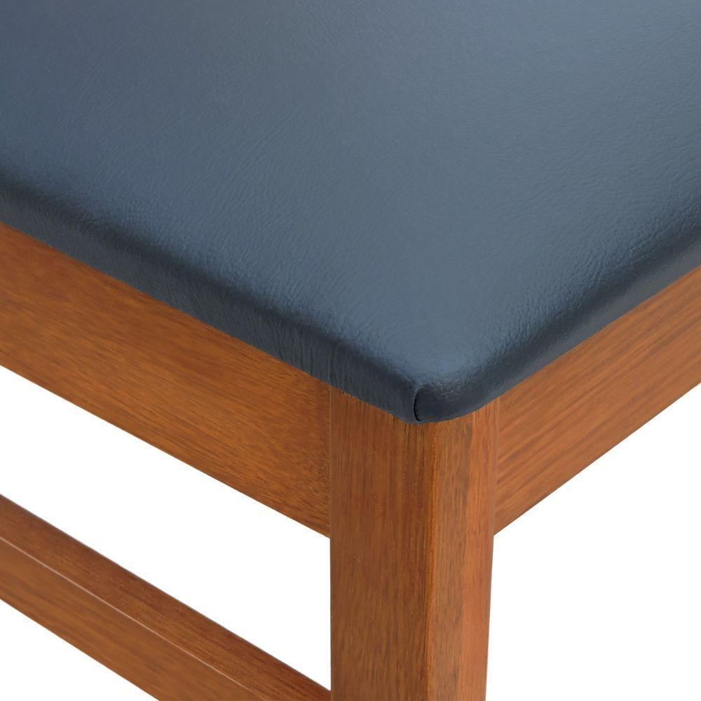 Kit 2 Cadeiras Quéops Madeira Maciça Encosto Anatômico Assento Estofado - Amêndoa Corano Preto - 2