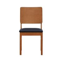 Kit 2 Cadeiras Quéops Madeira Maciça Encosto Anatômico Assento Estofado - Amêndoa Corano Preto - 5