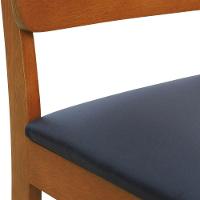 Kit 2 Cadeiras Quéops Madeira Maciça Encosto Anatômico Assento Estofado - Amêndoa Corano Preto - 6