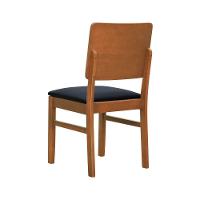 Kit 2 Cadeiras Quéops Madeira Maciça Encosto Anatômico Assento Estofado - Amêndoa Corano Preto - 7