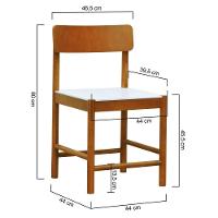 Kit 2 Cadeiras Amber Madeira Maciça - Amêndoa Assento Mdf Bp Na Cor Branca - 5