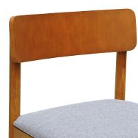 Kit 2 Cadeiras Amber Madeira Maciça - Amêndoa Assento Estofado Linho Cinza Mescla Impermeável - 5