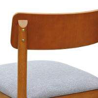 Kit 2 Cadeiras Amber Madeira Maciça - Amêndoa Assento Estofado Linho Cinza Mescla Impermeável - 8