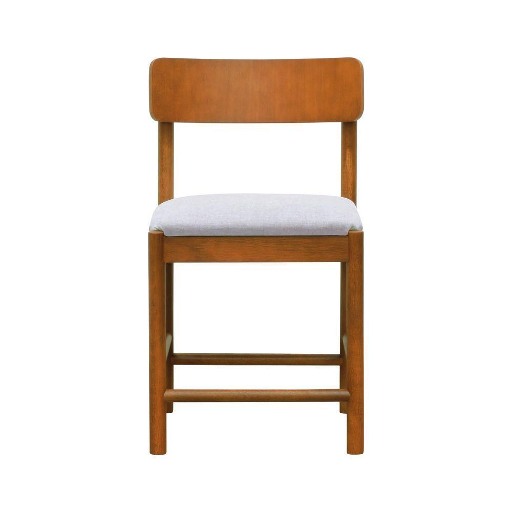 Kit 2 Cadeiras Amber Madeira Maciça - Amêndoa Assento Estofado Linho Bege Mescla Impermeável - 10