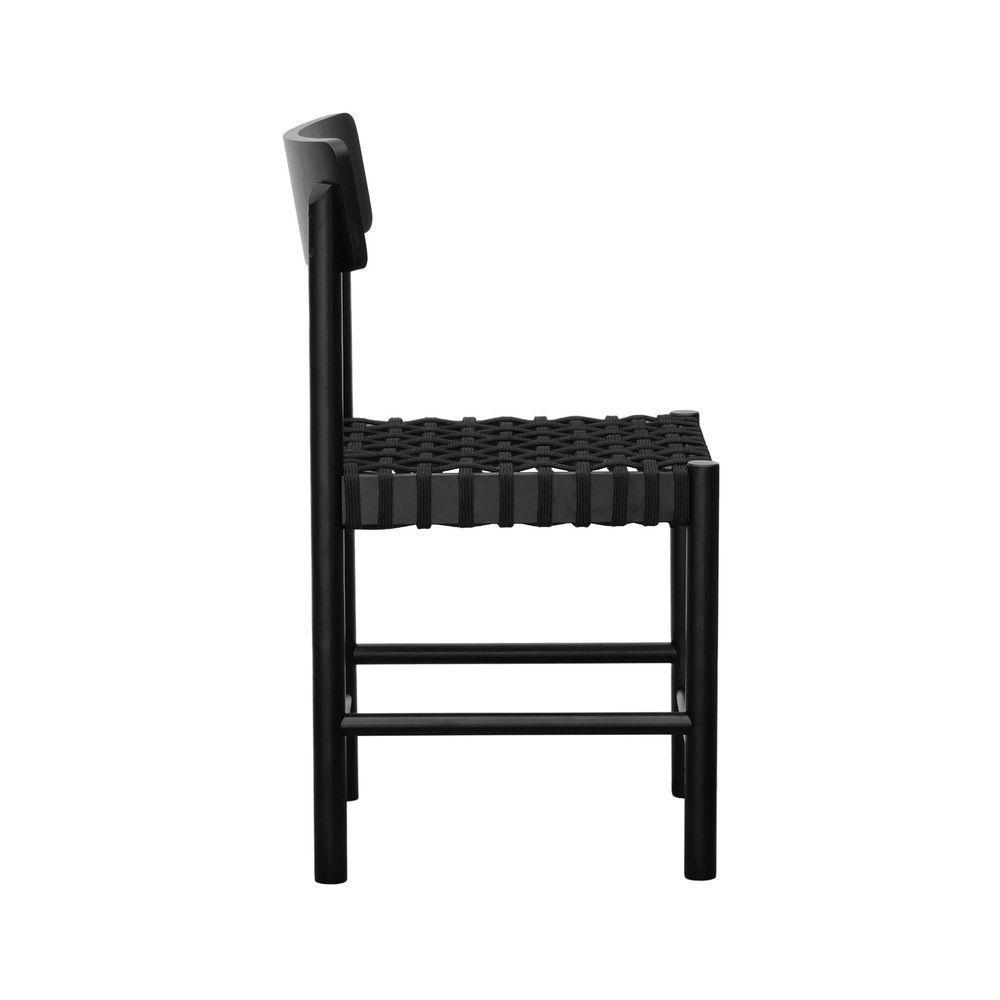 Kit 2 Cadeiras Amber Madeira Maciça - Preto Trançado Corda Na Cor Preta - 3
