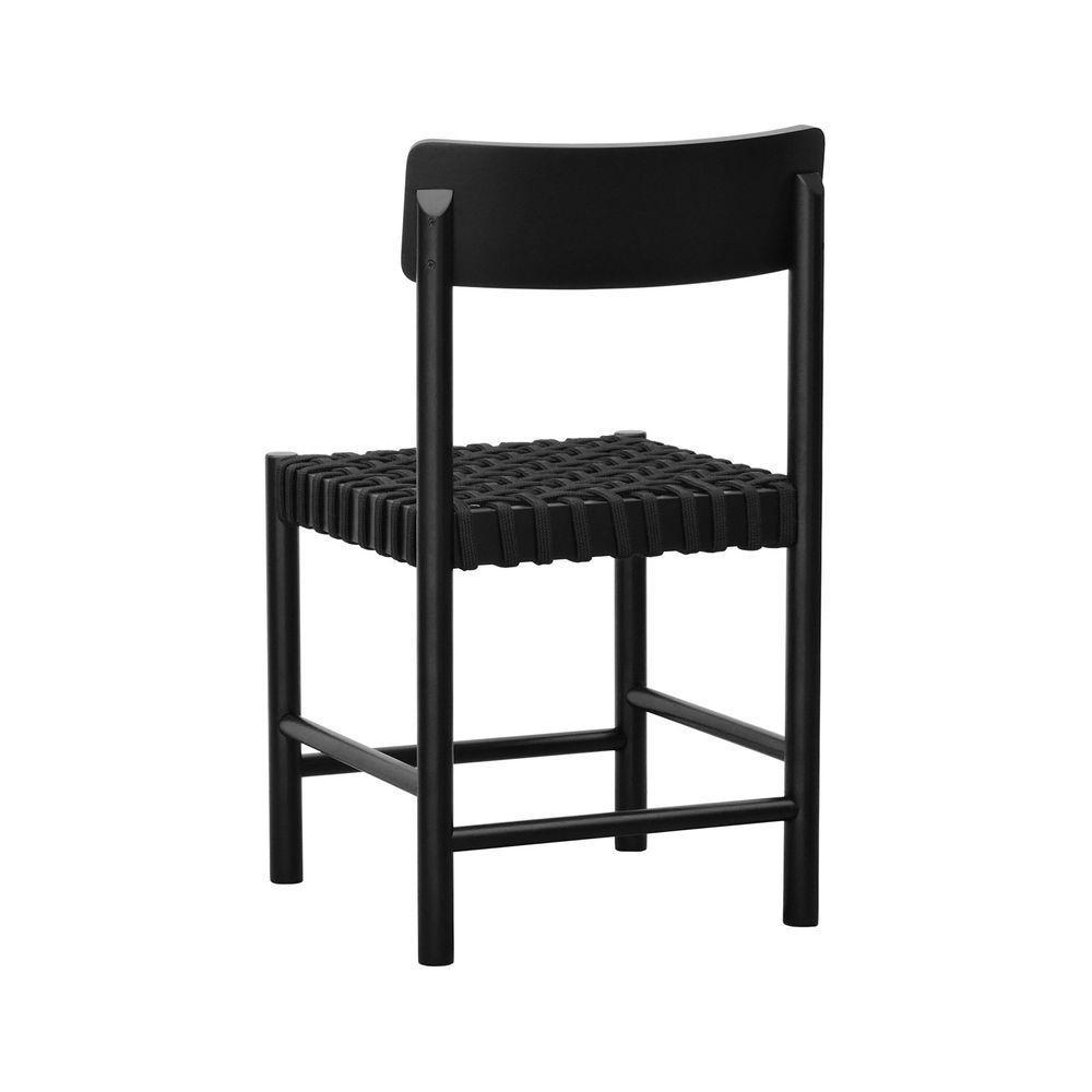 Kit 2 Cadeiras Amber Madeira Maciça - Preto Trançado Corda Na Cor Preta - 6