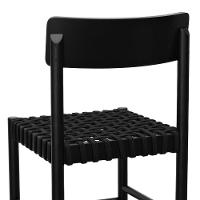 Kit 2 Cadeiras Amber Madeira Maciça - Preto Trançado Corda Na Cor Preta