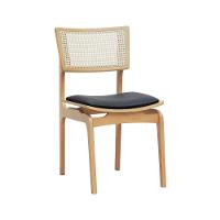 Kit 2 Cadeiras Apollo Madeira Maciça Encosto Telinha Assento Anatômico - Natural Estofado Corano Preto - 7