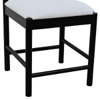 Kit 2 Cadeiras Amber Madeira Maciça - Preto Assento Estofado Linho Bege Mescla Impermeável