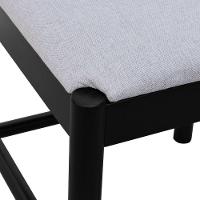 Kit 2 Cadeiras Amber Madeira Maciça - Preto Assento Estofado Linho Bege Mescla Impermeável - 9