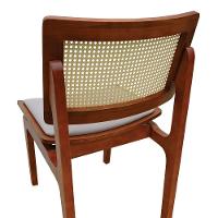 Kit 2 Cadeiras Gus Madeira Maciça Encosto Telinha Assento Anatômico - Amêndoa Estofado Linho Bege - 7