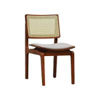 Kit 2 Cadeiras Gus Madeira Maciça Encosto Telinha Assento Anatômico - Amêndoa Estofado Linho Bege - 8