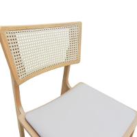 Kit 2 Cadeiras Apollo Madeira Maciça Encosto Telinha Assento Anatômico - Natural Estofado Corano Bege - 3