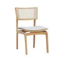 Kit 2 Cadeiras Apollo Madeira Maciça Encosto Telinha Assento Anatômico - Natural Estofado Corano Bege - 6