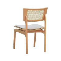 Kit 2 Cadeiras Apollo Madeira Maciça Encosto Telinha Assento Anatômico - Natural Estofado Corano Bege - 8