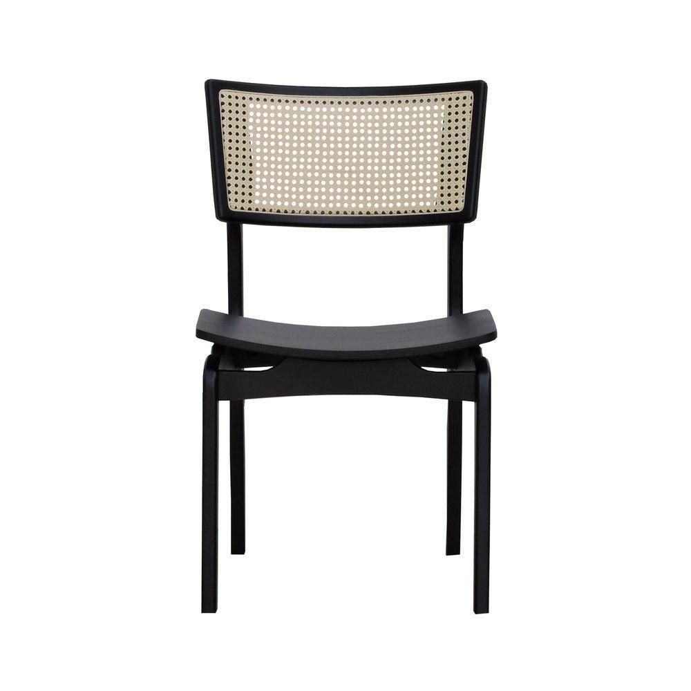 Kit 2 Cadeiras Apollo Madeira Maciça Encosto Telinha Assento Anatômico - Preto Madeira - 9