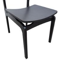 Kit 2 Cadeiras Apollo Madeira Maciça Encosto Telinha Assento Anatômico - Preto Madeira - 3