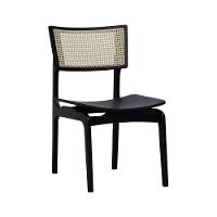 Kit 2 Cadeiras Apollo Madeira Maciça Encosto Telinha Assento Anatômico - Preto Madeira - 5