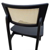 Kit 2 Cadeiras Apollo Madeira Maciça Encosto Telinha Assento Anatômico - Preto Madeira - 6