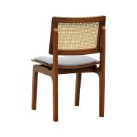 Kit 2 Cadeiras Gus Madeira Maciça Encosto Telinha Assento Anatômico - Amêndoa Estofado Linho Bege Mescla Impermeável - 5