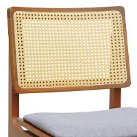 Kit 2 Cadeiras Gus Madeira Maciça Encosto Telinha Assento Anatômico - Amêndoa Estofado Linho Bege Mescla Impermeável - 7