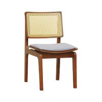 Kit 2 Cadeiras Gus Madeira Maciça Encosto Telinha Assento Anatômico - Amêndoa Estofado Linho Bege Mescla Impermeável - 9