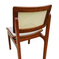 Kit 2 Cadeiras Gus Madeira Maciça Encosto Telinha Assento Anatômico - Amêndoa Estofado Corano Bege - 5